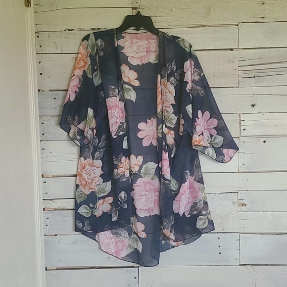 Unknown Other - Navy and Floral Shawl